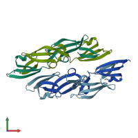 PDB entry 4j4d coloured by chain, front view.