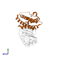 Interleukin-6 in PDB entry 4j4l, assembly 1, side view.