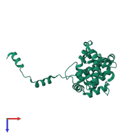 PDB entry 4j4w coloured by chain, top view.