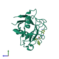 PDB entry 4j59 coloured by chain, side view.