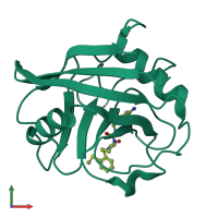 PDB entry 4j5b coloured by chain, front view.