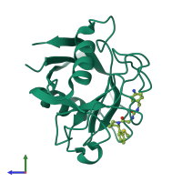 PDB entry 4j5b coloured by chain, side view.