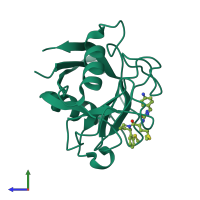 PDB entry 4j5c coloured by chain, side view.