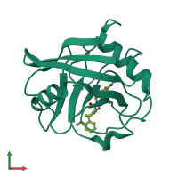 PDB entry 4j5e coloured by chain, front view.