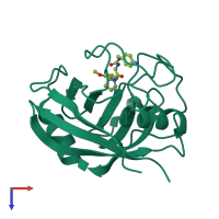 PDB entry 4j5e coloured by chain, top view.