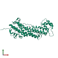 PDB entry 4j5m coloured by chain, front view.