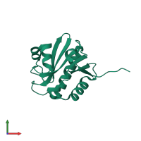 PDB entry 4j5q coloured by chain, front view.