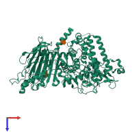 PDB entry 4j5t coloured by chain, top view.
