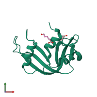 PDB entry 4j67 coloured by chain, front view.