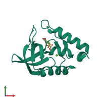 PDB entry 4j6h coloured by chain, front view.