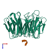 PDB entry 4j73 coloured by chain, top view.