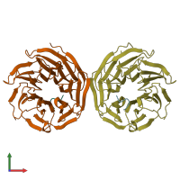 PDB entry 4j77 coloured by chain, front view.
