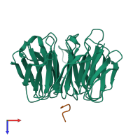 PDB entry 4j79 coloured by chain, top view.