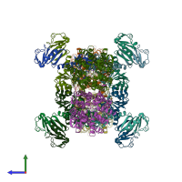 PDB entry 4j7c coloured by chain, side view.