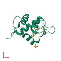 PDB entry 4j7e coloured by chain, front view.
