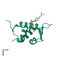 PDB entry 4j7e coloured by chain, top view.