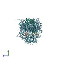 PDB entry 4j7h coloured by chain, side view.