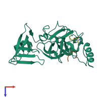 PDB entry 4j7i coloured by chain, top view.