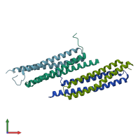 PDB entry 4j7k coloured by chain, front view.