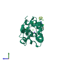 PDB entry 4j7v coloured by chain, side view.
