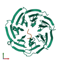 Hetero dimeric assembly 1 of PDB entry 4j82 coloured by chemically distinct molecules, front view.