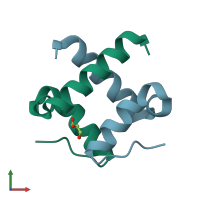 PDB entry 4j8c coloured by chain, front view.