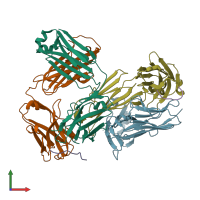 PDB entry 4j8r coloured by chain, front view.