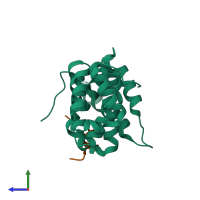 PDB entry 4j8s coloured by chain, side view.