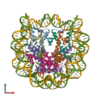 PDB entry 4j8u coloured by chain, front view.