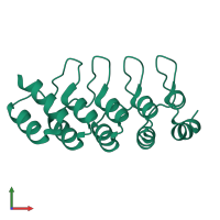 PDB entry 4j8y coloured by chain, front view.