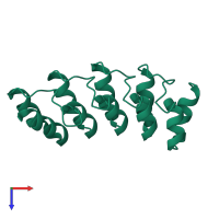 PDB entry 4j8y coloured by chain, top view.