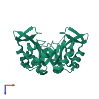 PDB entry 4j9j coloured by chain, top view.