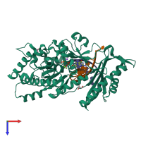 PDB entry 4j9m coloured by chain, top view.