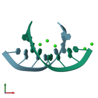 PDB entry 4jab coloured by chain, front view.