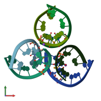 PDB entry 4jah coloured by chain, front view.