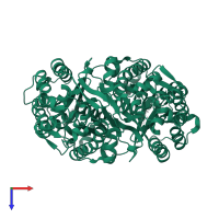 Methyl-branched alkylpyrone synthesis polyketide synthase-like Pks11 in PDB entry 4jao, assembly 1, top view.