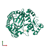 PDB entry 4jbr coloured by chain, front view.