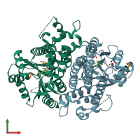 PDB entry 4jby coloured by chain, front view.