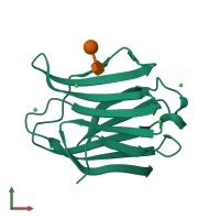 PDB entry 4jc1 coloured by chain, front view.