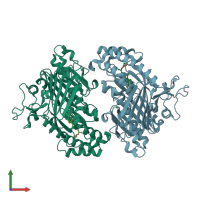 PDB entry 4jch coloured by chain, front view.