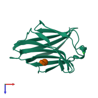 PDB entry 4jck coloured by chain, top view.