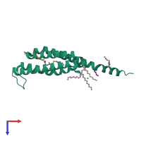 PDB entry 4jcz coloured by chain, top view.