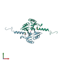 PDB entry 4jd1 coloured by chain, front view.