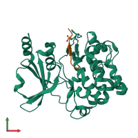 PDB entry 4jdh coloured by chain, front view.