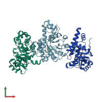 PDB entry 4jdy coloured by chain, front view.