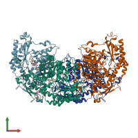 PDB entry 4je5 coloured by chain, front view.