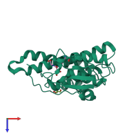PDB entry 4jed coloured by chain, top view.