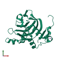 PDB entry 4jer coloured by chain, front view.