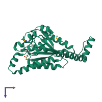 PDB entry 4jfc coloured by chain, top view.