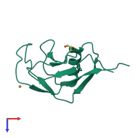 PDB entry 4jfn coloured by chain, top view.